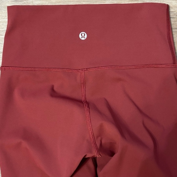 Lululemon Wunder Under Crop High Rise Leggings Size 4 In Brick Rose 21" - Picture 5 of 7